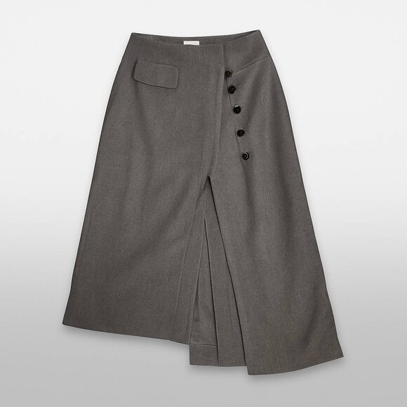 Moon Rover Gray Midi Skirt - Size M - Picture 1 of 12